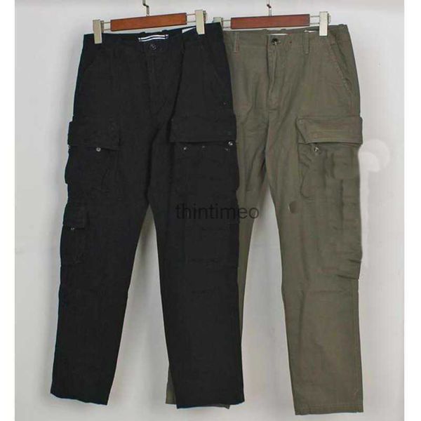 Calças masculinas calças de pista Patches Jogger Cargo Pants Fly Badge Calças 240308