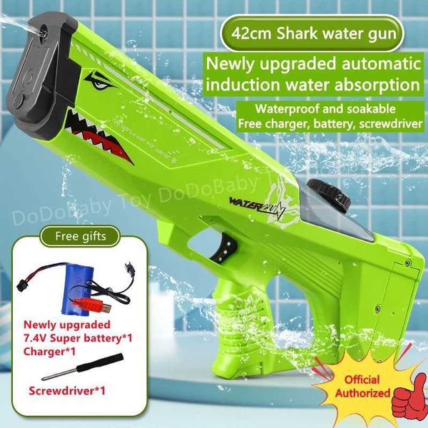 Pistola giocattoli grande squalo elettrico pistole ad acqua giocattolo adulto pistola ad acqua automatica ad alta pressione giochi in piscina da spiaggia giocattoli estivi all'aperto per bambini ragazziL2403