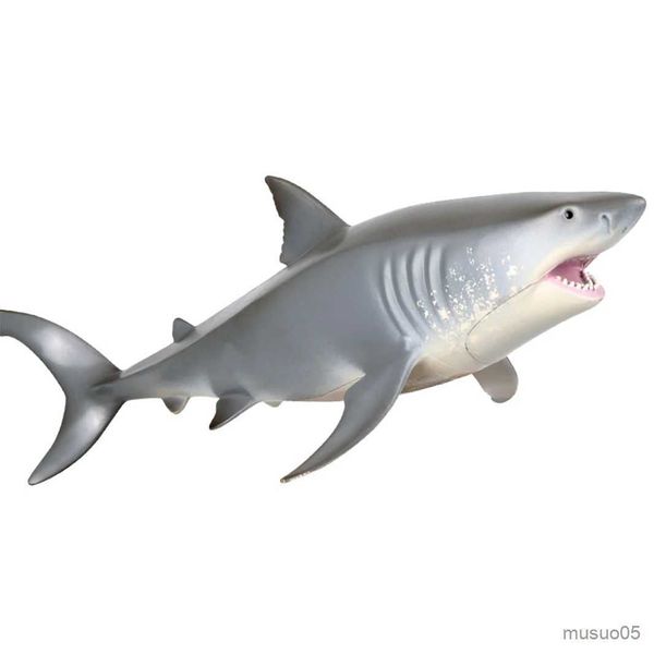 Figuras de brinquedo de ação Modelo de vida marinha Grande tubarão branco Helicoprion Megalodon Figura de ação Aquário Oceano Animais marinhos PVC Educação Brinquedo infantil