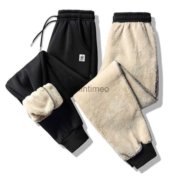 Erkekler Pantolon Joggers Pantolon Pantolon Pantolon Kuzu Kaşmir Kalın Sıcak Pantolon Terzini Sıska Sweetpants 6xl 7xl 240308