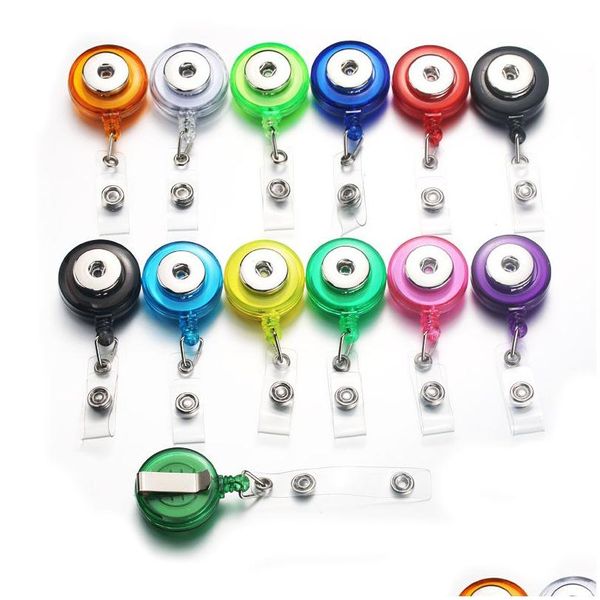 Schlüsselanhänger Noosa Snap Button Schlüsselanhänger Abzeichen Reel Id Halter Einziehbarer austauschbarer Schmuck Fit 18mm Drop Delivery Schmuck Dhwor