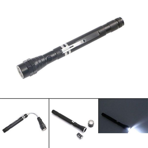 Lâmpadas de cabeça Brelong Forte Ferro Magnético Tubo de Aço Tubo de Metal Mangueira Arbitrária Flexão Led Lanterna MTI-Função 1 Pc Drop Delivery Dhj15