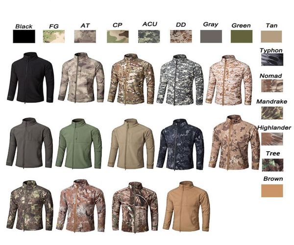 Roupas ao ar livre floresta caça tiro tático camo casaco roupas de combate camuflagem blusão softshell jaqueta ao ar livre no055388041