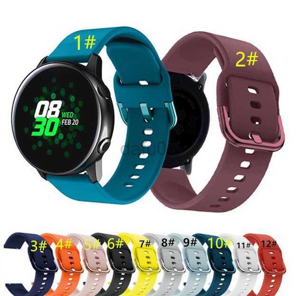 Bandas Assista Silicone Smart Watch Band Straps Est 20mm 22mm para Samsung Galaxy Active 2 3 Gear S2 Watchband Pulseira Bandas com fivela de metal colorida 240308