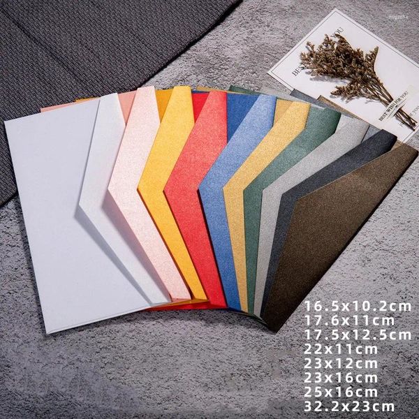 Envoltório de presente 20 pcs envelopes para convites cartões postais mensagem pérola papel 250g 25x16cm saco de armazenamento casamento papelaria de negócios