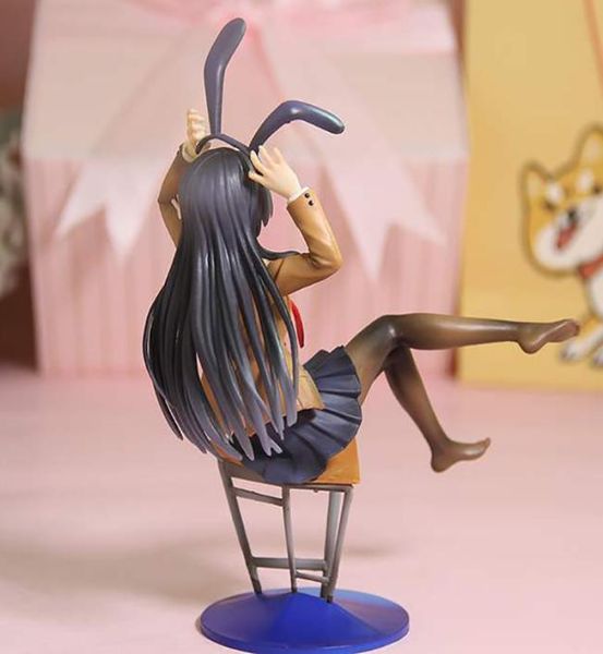 Аниме Rascal Not Dream of Bunny Girl Senpai Сексуальная фигурка Игрушка Senpai Sakurajima Mai Chair Сексуальная аниме-фигурка Игрушки X05228893707