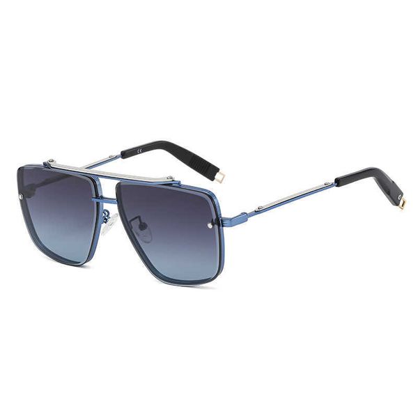 2024 retro quadrado feminino óculos de sol 2a560 duplo feixe de metal masculino ins rua foto moda marca óculos logotipo