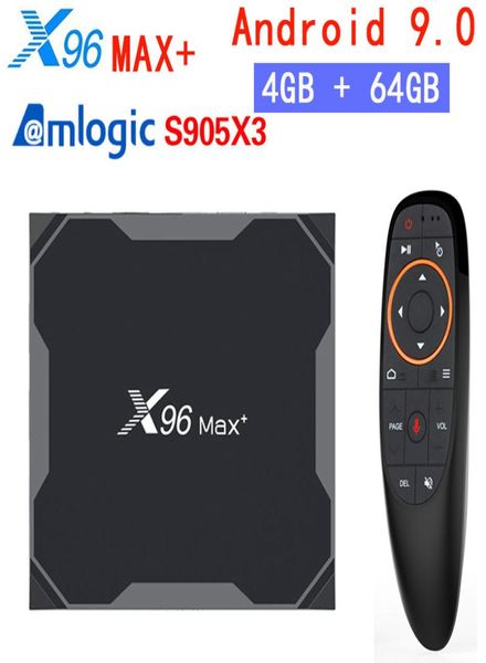 X96 Max Smart TV BOX Android 90 Amlogic S905X3 Quad Core 4GB 64GB 24G5GHz Wifi Bluetooth 1000M 8K Set top box com voz Remot1055153