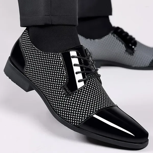 Casual Schuhe Klassische Patent Leder Für Männer Business Lace Up Formale Büro Männliche Schuhe Zapatillas De Hombre Körbe