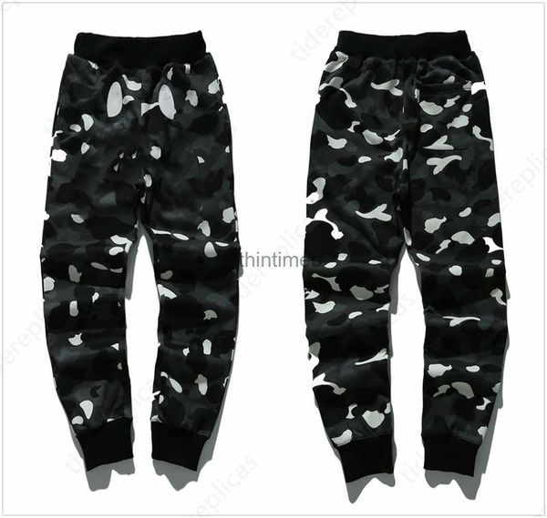 Erkekler Pantolon Spor Kargo Pantolon Tasarımcı Pantolon Köpekbalığı Colorblock Pantolon Swearpant Swearpants Jogging büyük boyutlu Cep Basılı Camo Aydınlık Yıldız A1 240308