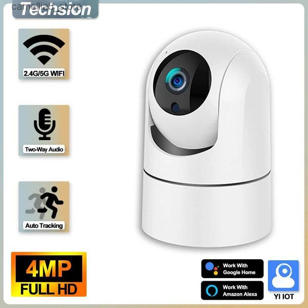 Câmera monitor do bebê 4MP monitor do bebê 5G WiFi câmera IP Ai rastreamento de áudio monitoramento proteção de segurança PTZ 1080P vídeo mini Alexa Q240308