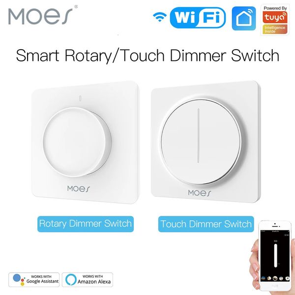 WiFi Smart RotaryTouch Light Dimmer Switch LifeTuya APP Controle Remoto Funciona com Alexa Voice Assistants EU 240228