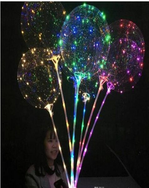 Bobo Balloons LED Bobo Ballon mit 315 Zoll Stick 3M String Ballon LED Licht Weihnachten Halloween Geburtstag Ballons Party Dekor7813667