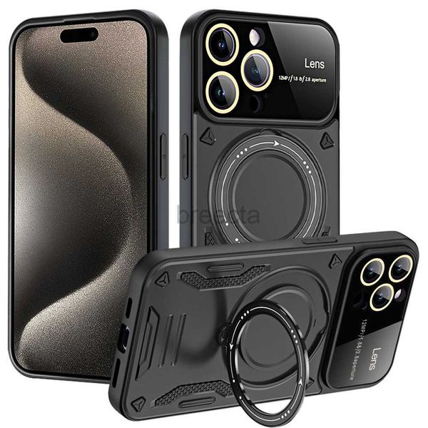 Чехлы для мобильных телефонов Чехлы для Iphone 15 14 13 12 11 Mini Plus Max X XR XS 8 7 Magsafe Ring Stand Mutil Function Case Роскошный чехол 240304