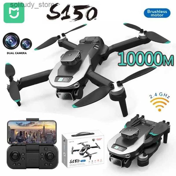 Drones Mijia S150 Mini Drone 4K Profesyonel 8K HD Çift Kamera Engel Kaçınma Optik Akış Fırçasız RC Dron Dört Helikopter Oyuncak Q240308