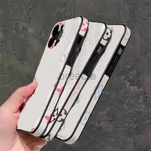 Casos de telefone celular Casos de designer de moda para iphone 15 15pro 14 14pro 13 13pro 12 12pro max Couro em relevo colorido capa de proteção de luxo 240304