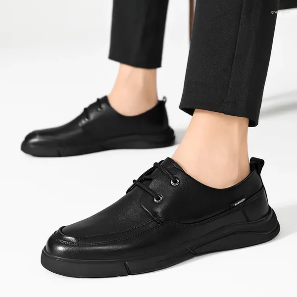 Casual Schuhe Männer Oxfords Lace Up Trend Mönch Strap Büro Outdoor Adulto Designer Für Mann Leder Schwarz Oxford Männlichen