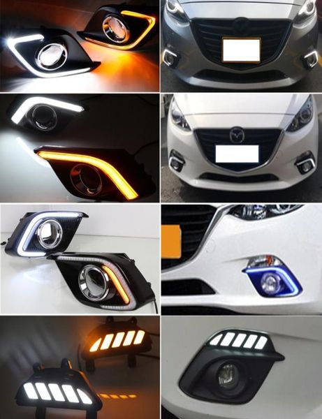 2 pezzi DRL per Mazda 3 Mazda3 Axela 2014 2015 2016 Luci diurne a LED Lampada fendinebbia con indicatori di direzione 8286424