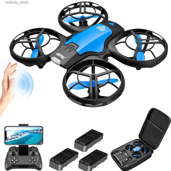 Droni V8 Nuovo Mini Drone 4K 1080P HD Fotocamera Drone WiFi Fpv Pressione dell'aria Alta manutenzione Pieghevole Quattro elicotteri RC Drone Giocattolo Regalo Q240308