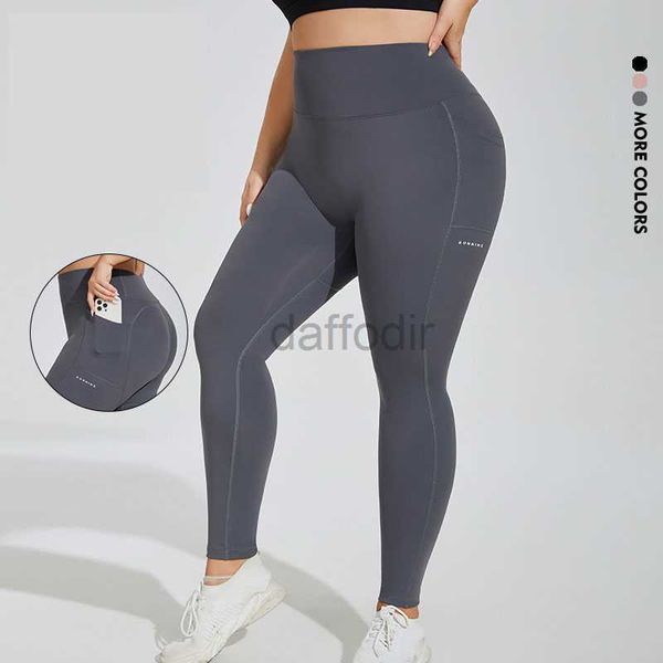 Aktive Hosen LU Plus Größe Sport Tasche Fitness Legging Laufen Hüfte Weibliche Hohe Taille Elastische Enge Yoga Hosen 240308