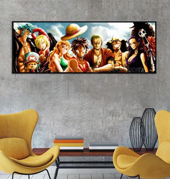 One Piece Canvas Painting Anime Poster da parete Decorazione della casa Pittura Soggiorno camera da letto Cartoon Art Painting Senza cornice LJ2011284992225