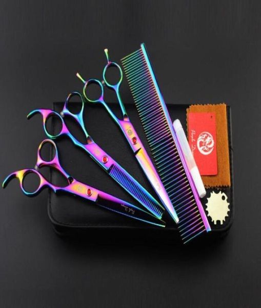 Mit Einzelhandels-Lederpaket, Purple Dragon, 3-teiliges Set, 70 Zoll, professionelle Haarschere, Haarschneideschere, Effilierschere 5871797