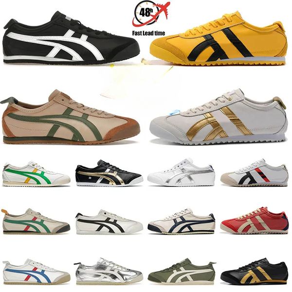 2024 Design Onitsukass Tiger Mexico 66 Lifestyle Sneakers Mulheres Homens Designers Running Shoes Preto Branco Azul Amarelo Bege Low Fashion Trainers Loafer