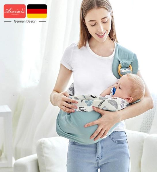 Детские переноски из хлопка слинг-переноска для новорожденных с защитным кольцом и платком-кенгуру Удобная сумка-кенгуру для младенцев7356908