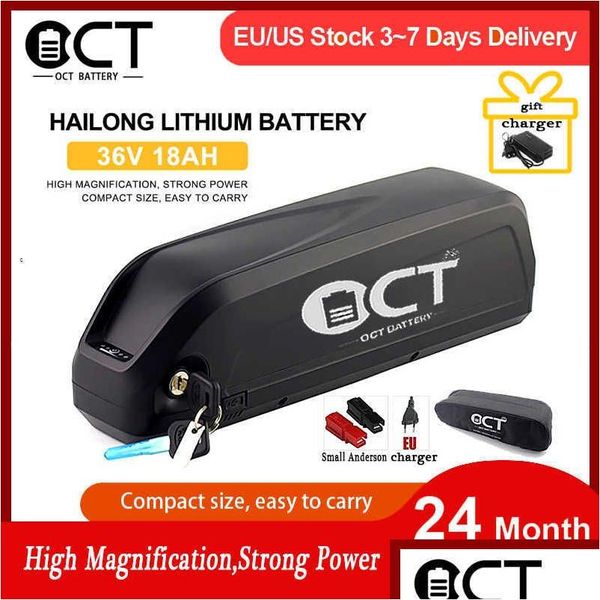 Baterias Hailong 48V Bateria 36V 18Ah 52V 19.2Ah Panasonic / Pacote de bicicleta elétrica 350W 500W 750W 1000W Drop Delivery Electronics Batt Dh7Ma