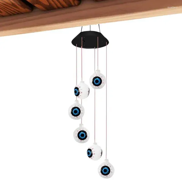 Decorações de jardim vento solar led carrilhão globo ocular decoração de halloween energia pátio quintal cor mudando windchime para