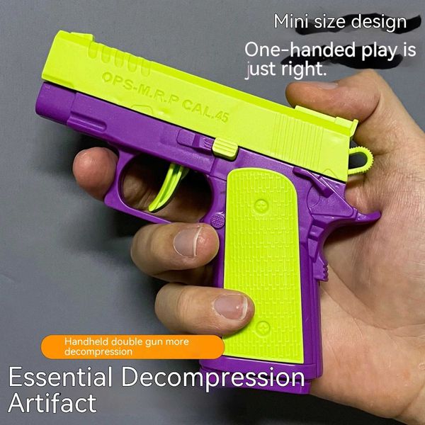 Pistola giocattoli Mini stampa 3D 1911 pistola proiettile tiro pistola giocattolo pistola in gomma giocattoli di decompressione per bambini ragazzi ragazze adulte 240307