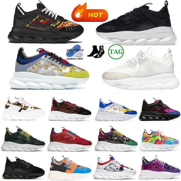 2024 Reazione a catena scarpe casual uomo donna sneakers firmate piattaforma scarpa balck bianco ciliegia Bluette oro barocco stampa tartan uomo donna scarpe da ginnastica all'aperto