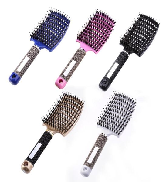 6 Farbe Frauen Haar Kopfhaut Massage Kamm Borsten Nylon Haarbürste Nass Lockige Entwirren Haar Bürste für Salon Friseur Styling tools8402087