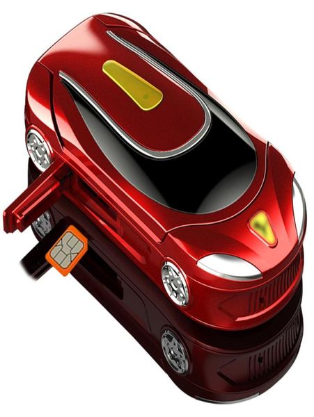 Luxo original f18 menor forma de carro ouro flip celular bluetoot dial sem internet mini bolso portátil estudante telefone móvel gif9073847