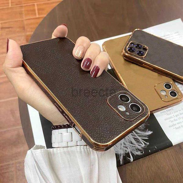 Casos de telefone celular Casos de designer para iphone 15 pro max 14 plus 13 mini 11 12 xr x xs max 8 7 plus bloqueio metálico pu capa de couro 240304