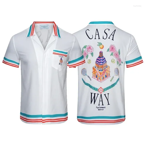 Camicie casual da uomo Summer Surfing Casa Print Set Stampa Camicia hawaiana da uomo di alta qualità per uomo donna moda