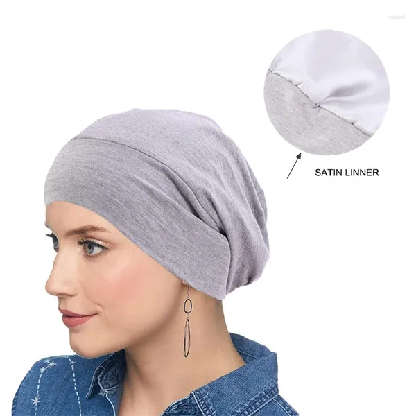 Ethnische Kleidung Frauen Turban Baumwolle Headwrap Muslim Damen Haar Abdeckung Beanie Kopf Tragen Einfarbig Indien Hut Kopftuch Weibliche Hijab