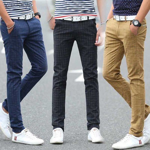 Мужская оптовая продажа - 2017 клетчатые модные брюки размера плюс 28-38 Slim Fit 240308
