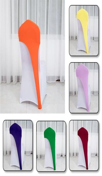 Capas de cadeira de cor sólida Lycra Caps Universal para decoração de casamento Stretch Spandex Party Cover Fit todas as cadeiras Whole5569460