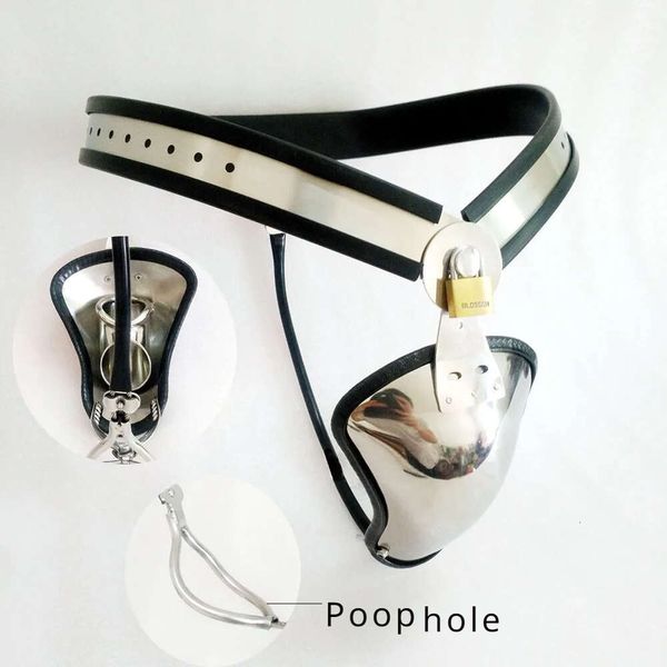 Calcinha masculina de aço inoxidável com plug anal, cinto de castidade, calças de travamento, brinquedos sexuais para sissy bdsm, bondagegearcages