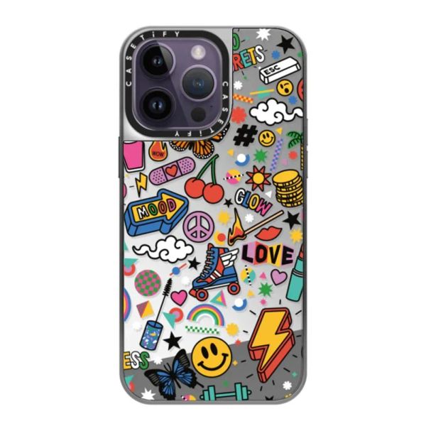 CASETIFY Custodia per telefono antiurto per IPhone 14 13 12 11 Pro X XS Max 7 8 14 Plus Custodie con cover posteriore trasparente in TPU multicolore simpatico cartone animato G243587BF