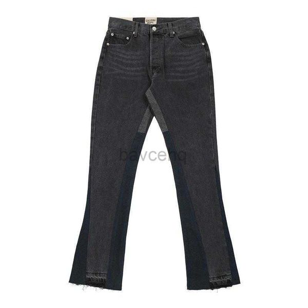 Jeans da uomo Jeans da uomo 2021SS Su misura Vintage Destroy Spliced Flare Hip-Hop High Street Uomo Donna Coppia Lavaggio 240308