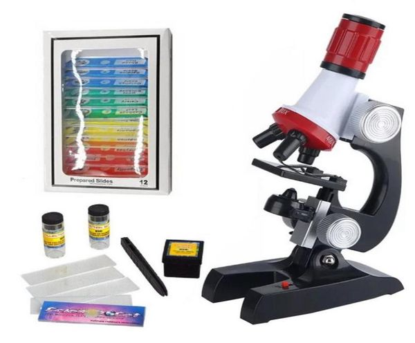 Kit microscopio Lab LED 100X400X1200X Casa Scuola Scienze dell'Educazione Giocattoli Intero Regalo Raffinato Biologico Per I Bambini Child5376855