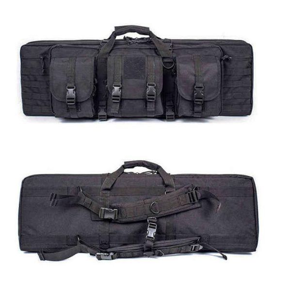 Tattico 36/47 pollici Borsa doppia per fucile Borse Molle Custodia per pistola da caccia Zaino Airsoft Pistola militare esterna Carry Protection Pack W24329966