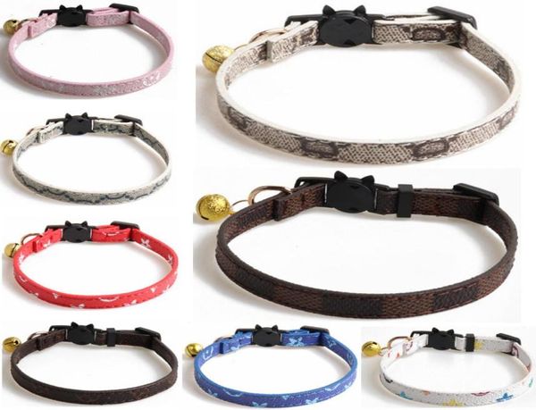 8 Farben Mode Luxuriöse Katze Hundehalsband Breakaway mit Glocke Einstellbare Sicherheit Kitty Kätzchen Set Kleine Designer Hunde Haustierhalsbänder P5432425