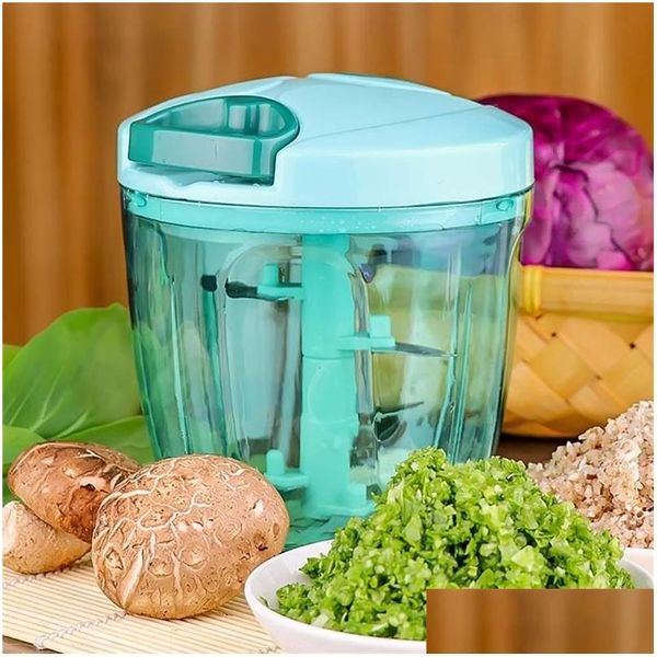 Ferramentas de vegetais de frutas Manual Food Chopper para vegetais Frutas Salada Nozes Alho Cebolas Mão Pl String Cutter Mincer Blender Processo Dhfcv