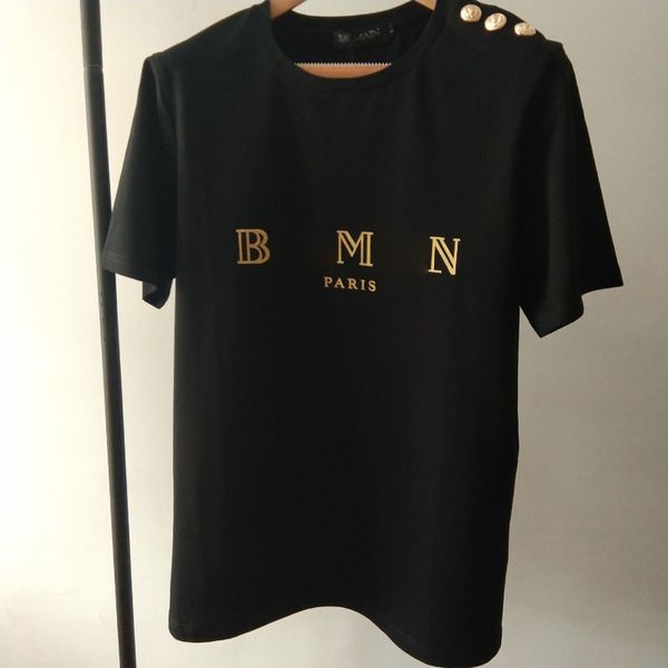 Designer-Herren-T-Shirt mit Buchstaben, bedruckt, Schulter, Löwenkopf, Goldknopf, Sommer, Strand, Herren- und Damen-Baumwolle, lässig, locker, atmungsaktiv, kurzärmelig