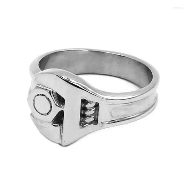 Cluster Ringe Schraubenschlüssel Biker Ring 316L Edelstahl Schmuck Coole Punk Werkzeuge Spanner Motor Für Männer Großhandel 755B