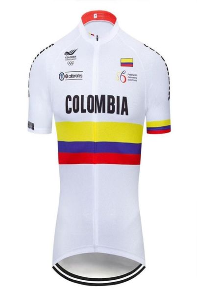 2020 Pro Team Kolombiya Klasik Kısa Kollu Ropa Ciclismo Gömlek Bisiklet Jersey Bisiklet Giyim Eşyası Soyutxs4xl4610067