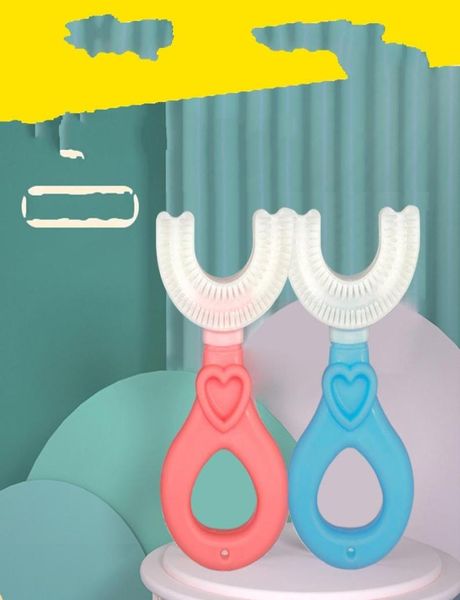 Spazzolino da denti in silicone per bambini Massaggiagengive Bambini Spazzolini a forma di U a 360 gradi Morbidi denti per bambini Pulizia orale 20220302 Q24586802